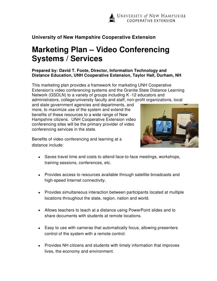 Marketing Plan Video Conferencing Systems / Services
