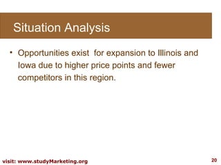 <ul><li>Opportunities exist  for expansion to Illinois and Iowa due to higher price points and fewer competitors in this r...