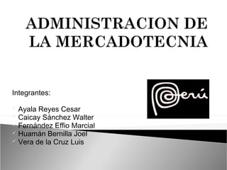 Integrantes:

 Ayala Reyes Cesar
 Caicay Sánchez Walter
 Fernández Effio Marcial
 Huamán Bernilla Joel
 Vera de la Cruz Luis
 