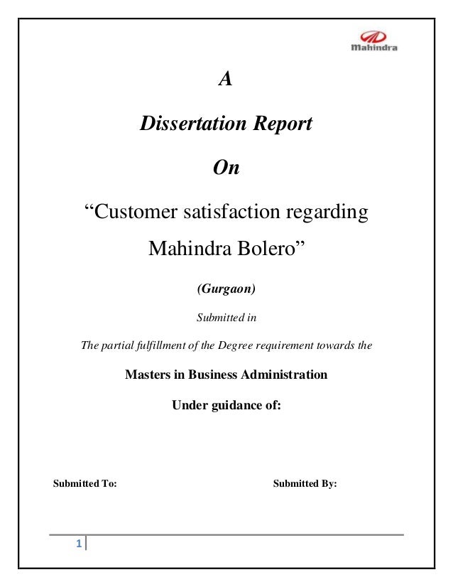 Phd thesis on consumer satisfaction