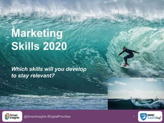 1
@SmartInsights #DigitalPriorities
Marketing
Skills 2020
Which skills will you develop
to stay relevant?
 