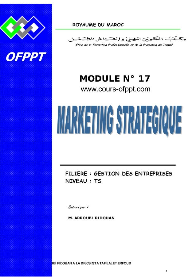 MARKETING STRATEGIQUE OFPPT PDF MARKETING STRATEGIQUE OFPPT PDF
