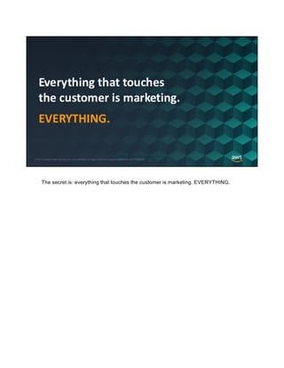 The secret is: everything that touches the customer is marketing. EVERYTHING.
 
