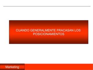 CUANDO GENERALMENTE FRACASAN LOS POSICIONAMIENTOS