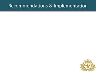 Recommendations & Implementation
 