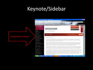 Keynote/Sidebar



Competitor Analysis
 