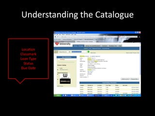 Understanding the Catalogue


 Location
Classmark
Loan Type
  Status
Due Date
 