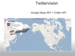 Google Maps API + Twitter API Twittervision 