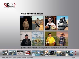K-KommunikationQuelle: Julian Dibbell, „Alter Ego: Avatars and Their Creators“