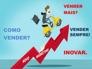 COMO
VENDER?
VENDER
MAIS?
VENDER
SEMPRE!
INOVAR.
 