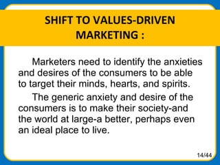 <ul><li>Marketers need to identify the anxieties and desires of the consumers to be able to target their minds, hearts, an...