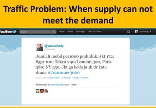 Traffic Problem: When supply can not
meet the demand
 