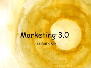 Marketing 3.0
   The Full Circle
 