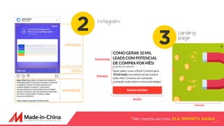 Não importa sua tribo, ELA IMPORTA DAQUI
2 instagram
3 Landing
page
Atenção
Interesse
Desejo
Ação
 
