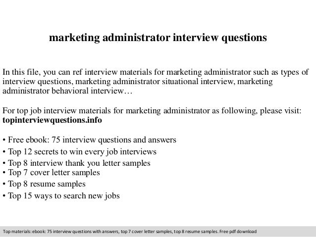 marketing administrator interview questions