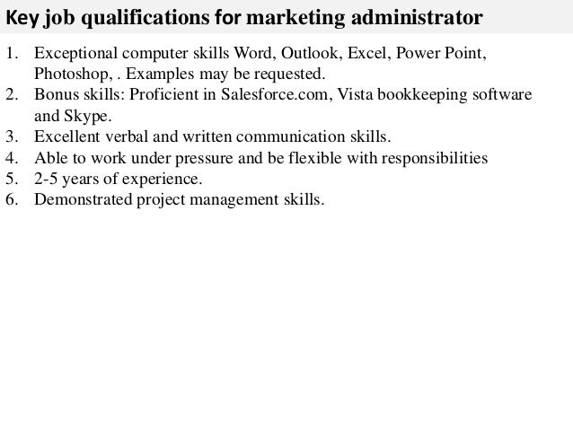 job qualifications examples