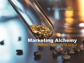 Marketing Alchemy 
TURNING LEADS INTO GOLD 
1 
 