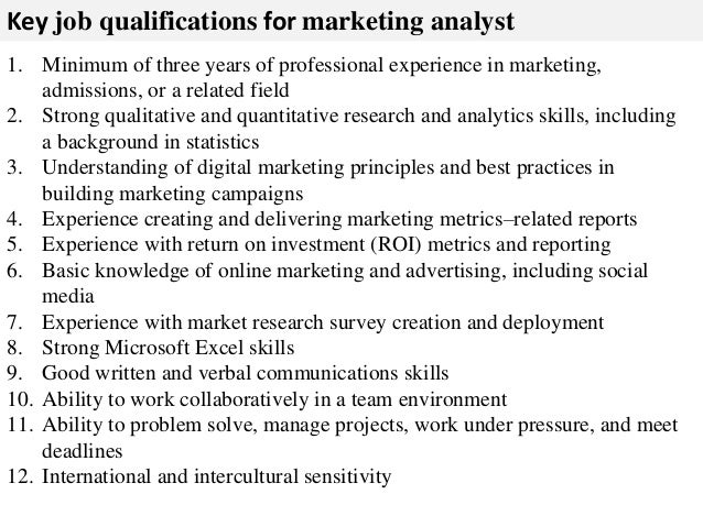 Marketing analyst job description