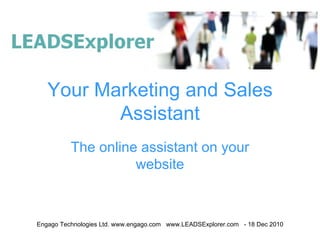 Your Marketing and Sales Assistant The online assistant on your website 