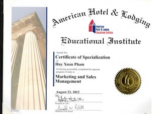 Marketing and sales management specialization | PDF