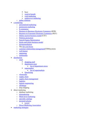 Marketing an overview