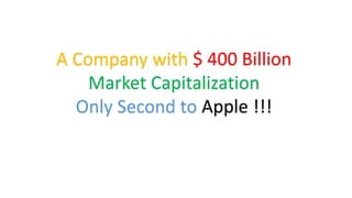 A Company with $ 400 Billion
Market Capitalization
Only Second to Apple !!!
 