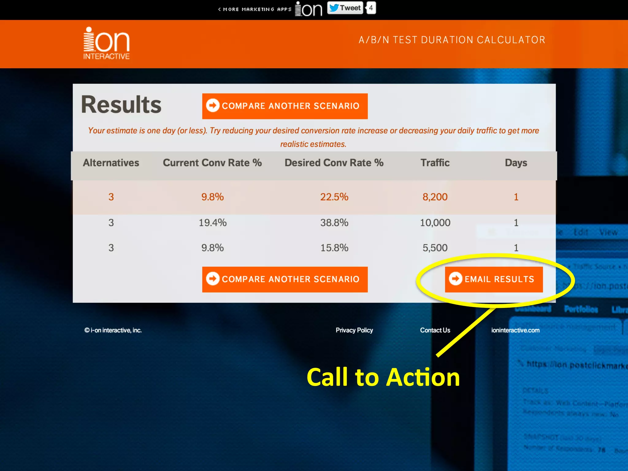 Call	
  to	
  Ac1on	
  
 