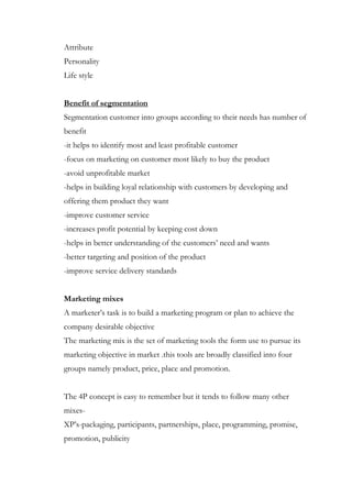 Marking Assignment Marketing assignment | DOCX