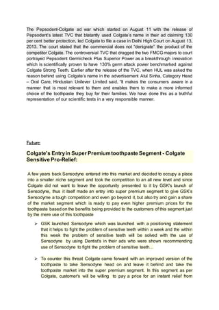 Problem While Using Colgate Marketing assignment | DOCX