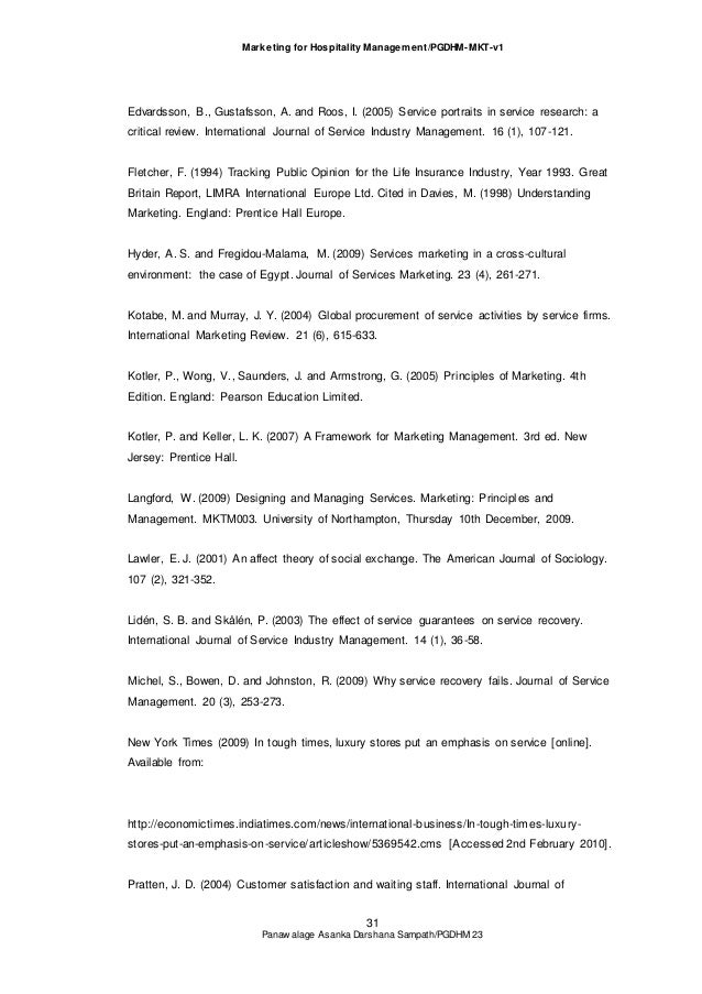 Essays on service marketing journal