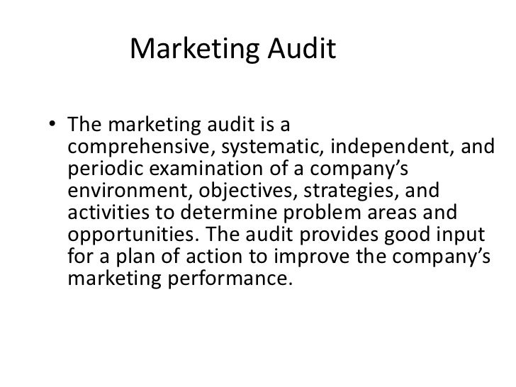 marketing audit sample Marketing checklists : use the following marketing audit checklist as guidelines for examining various aspects of marketing management. marketing audit sample Marketing checklists : use the following marketing audit checklist as guidelines for examining various aspects of marketing management.