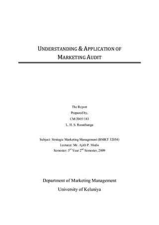 Marketing Audit Example.pdf Marketing audit | PDF
