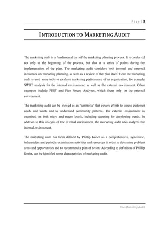 Marketing Audit Example.pdf Marketing audit | PDF