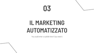 IL MARKETING
AUTOMATIZZATO
You could enter a subtitle here if you need it
03
 