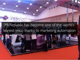 MyRepublic has become one of the world’s
leanest telco thanks to marketing automation
 