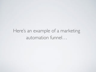 Here’s an example of a marketing
automation funnel…
 