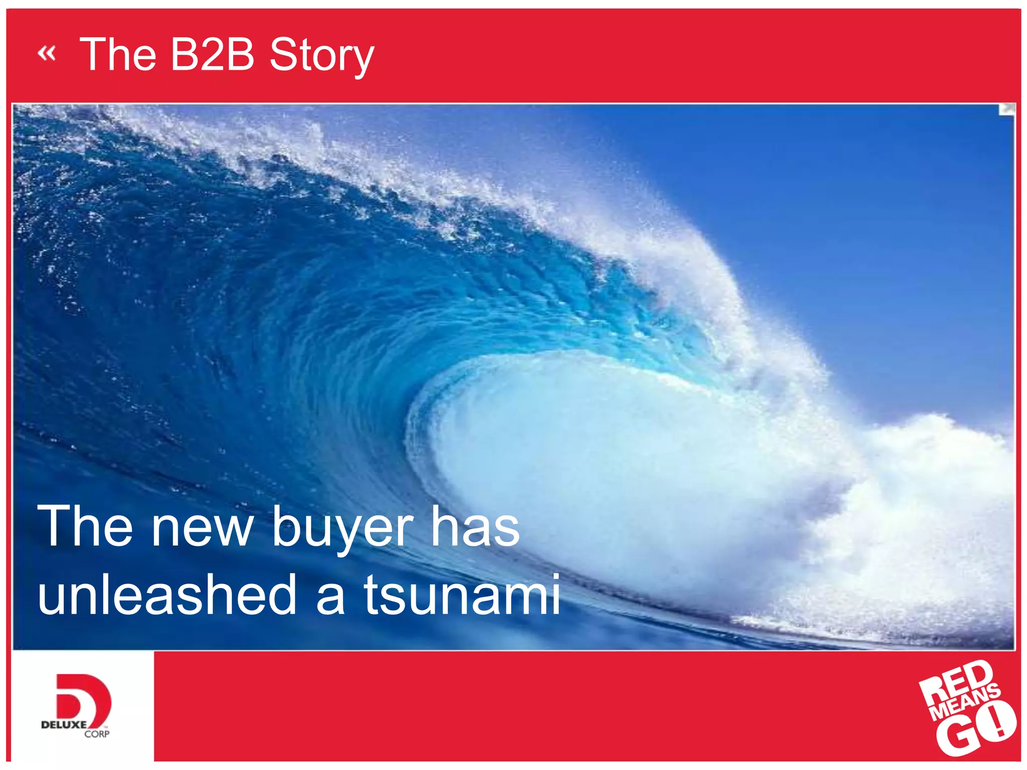 The B2B Story
The new buyer has
unleashed a tsunami
 