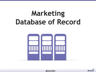 Marketing
Database of Record

#RevEngine

@jonmiller

 