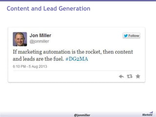 Content and Lead Generation

#RevEngine

@jonmiller

 
