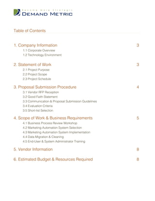 Marketing Automation Consulting RFP | DOC