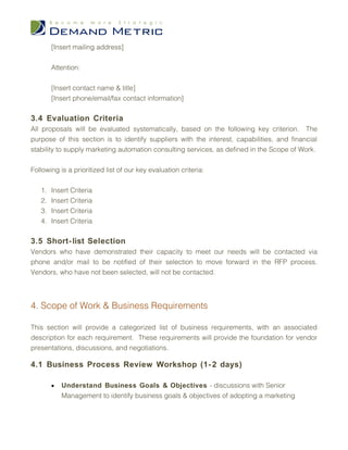 Marketing Automation Consulting RFP | DOC