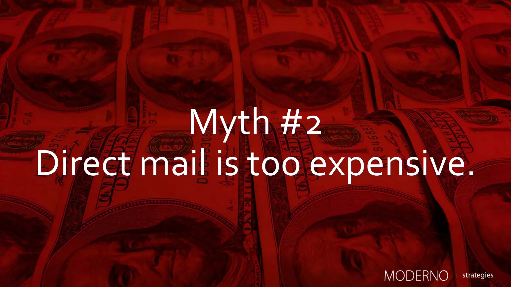 Myth #2
Direct mail is too expensive.
 