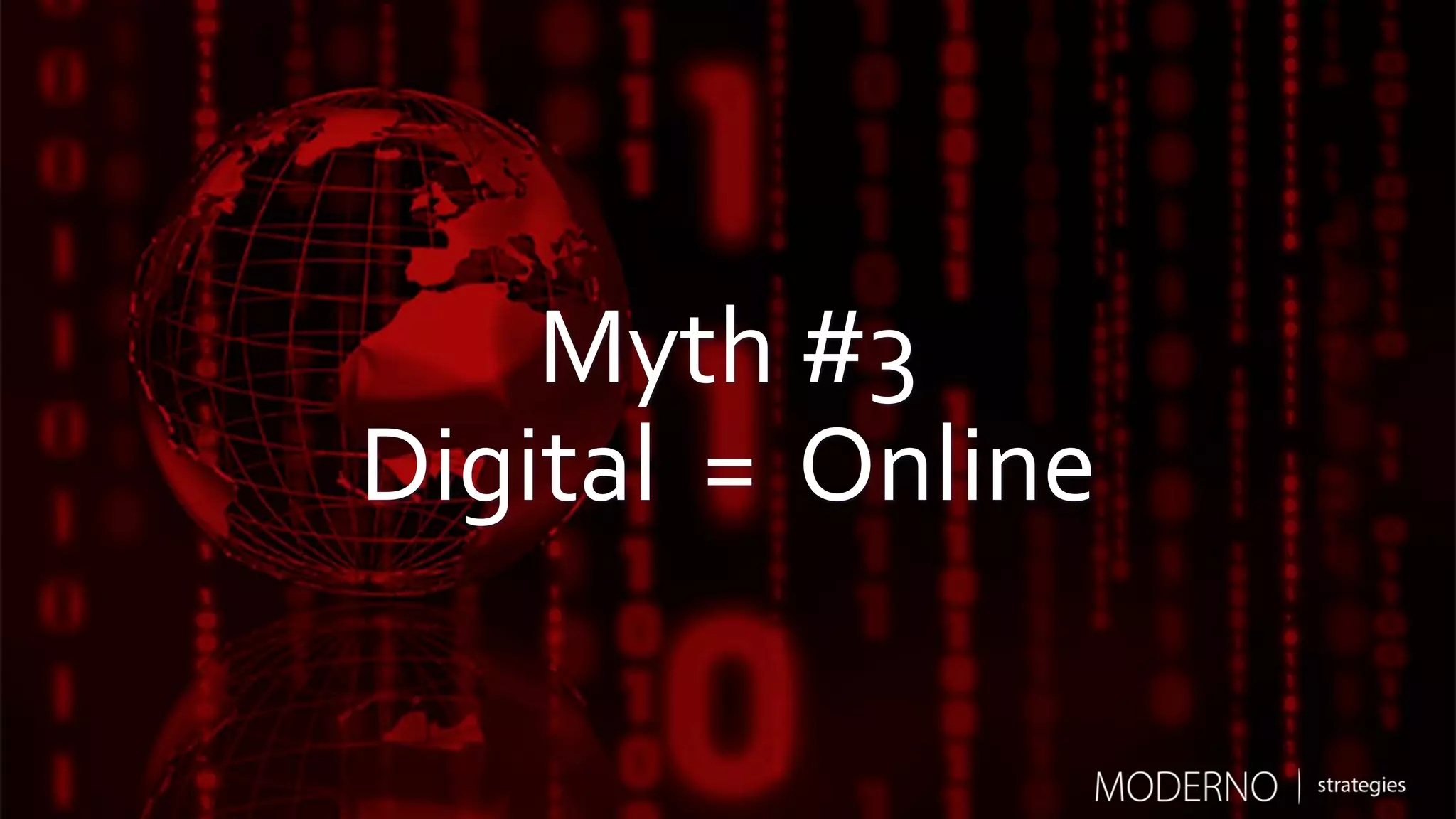 Myth #3
Digital = Online
 
