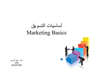 أساسيات التسويق Marketing Basics اعداد  :  فهد الحربي CIN 201041009 