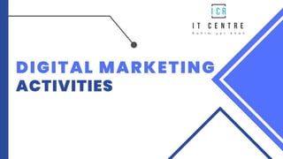 DIGITAL MARKETING
ACTIVITIES
 