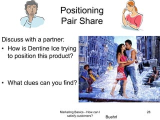 Marketing Basics - How can I satisfy customers?28Positioning Pair ShareDiscuss with a partner:How is Dentine Ice trying to position this product?