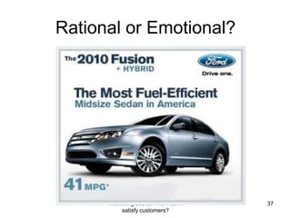 Marketing Basics - How can I satisfy customers?36Rational or Emotional?