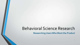 Marketing & Behavioral Science Part 2 or 3