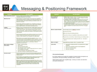 Messaging & Positioning Framework
 