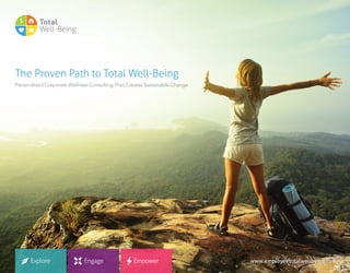 The Proven Path to Total Well-Being
Personalized Corporate Wellness Consulting That Creates Sustainable Change.
www.employeetotalwellbeing.com
 